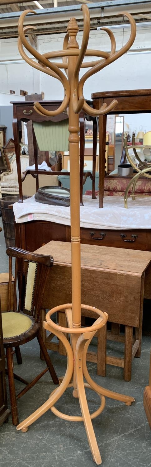 A bentwood beech coat/hat stand, 186cmH