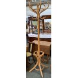 A bentwood beech coat/hat stand, 186cmH