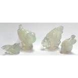 A collection of four Sabino opalescent glass birds (af)