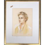 A 20th century pastel and chalk portrait of an elegant man, 35x25cm
