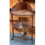 A Regency mahogany corner washstand (converted), 105cmH