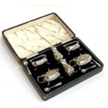 A cased silver cruet set by Edward Barnard & Sons Ltd, London 1937, 12.3ozt