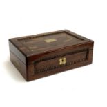 A 19th century rosewood writing box with fitted interior, 35.5cmW