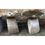 A pair of stone staddle stones, approx. 78cmH, 66cmD