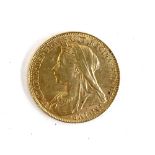 A Queen Victoria 1900 gold sovereign