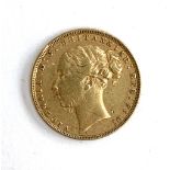 A Queen Victoria 1876 gold sovereign