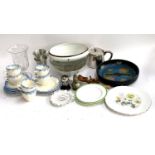 A mixed lot to include Art Deco part tea service; 'A Present From Crystal Palace' plate; Booths