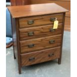 A small 20th century chest of four graduating drawers, 76x47x90cmH