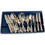 A canteen of plated King's pattern flatware