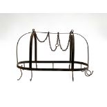 A wrought iron country kitchen ceiling pot hanger, approx. 64cmW