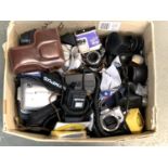 A large box of photographic equipment