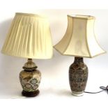 Two ceramic table lamps, the tallest 54cmH