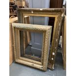 Two large gilt wood picture frames (af), external 84x118cm and 78x94cm