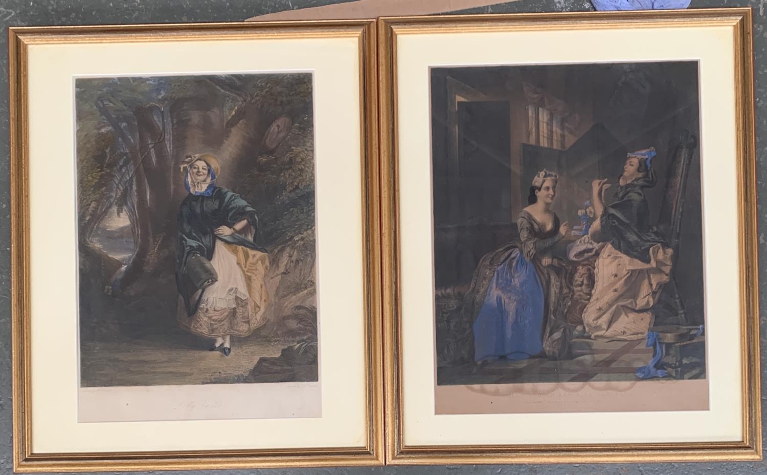 SW Reynolds after Frith, a pair of 19th century colour mezzotints, 'Dolly Varden' and 'Dolly
