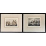 Two maritime coloured engravings, Sutherland after Whitcombe, 'Capture of La Pomone' and 'Action