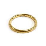 A 22ct gold wedding band, size J 1/2, 2.2g