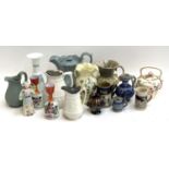 A mixed lot of ceramics to include Westerwald, Lovatt stoneware jug, West German small jug, hand