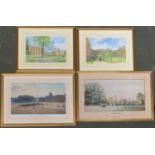 A print of Radley College by F. P. Barraud, 1824-1901, 29x55cm, together with two other prints of