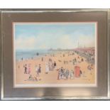 Helen Layfield Bradley (1900-1979), 'At the Beach', colour print, signed in pencil with studio blind