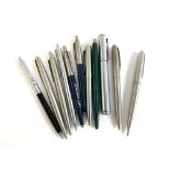 A quantity of Parker, Paper Mate and Sheaffer ballpoint pens to include Royal Mail 15 years of