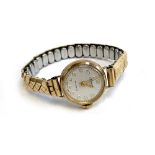 A ladies 9ct gold cased Accurist Swiss cocktail watch, with a rolled gold Excalibur expanding
