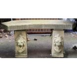 A composite stone garden bench, 57cmH