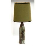 A large Studio Pottery lamp base & shade, 56cm high excluding shade