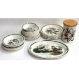 A quantity of Portmeirion 'Botanic Garden' dinnerwares, together with a Portmeirion wood duck