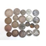 A small quantity of pre 1947 silver coins to include four pence 1838, two shillings 1899, together