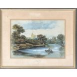 L Ralph, watercolour, signed and dated March 3, 1890, The Thames at Windsor castle, 21.5x30.5cm