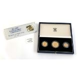 A Royal Mint 1988 United Kingdom Queen Elizabeth II Gold Proof Set, the case comprising a 22ct
