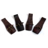 Four Hobson & Son leather bayonet frogs, each approx. 23.5cmL