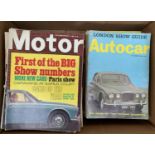 A quantity of Autocar and Motor show guides from the 1960s and 70s
