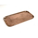 A heavy copper tray, marks to base, 'British Made, WASS', 38.5cmW