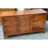 An East Asian sideboard of nine drawers, 150x50x80cmH