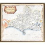 Robert Morden, hand coloured map of Dorset, circa 1722, 37x43cm