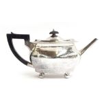 A Victorian silver teapot by William & Henry Stratford, Sheffield 1878, ovoid body with bright cut
