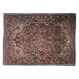 A finely knotted rug with central medallion, 141x192cm