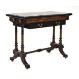 A Victorian Aesthetic movement card table by Gillows of Lancaster, c.1880, amboyna, ebonised and