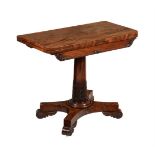 A William IV mahogany card table, circa 1835, 77cm high, 92cm wide, 45cm deep