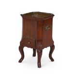 A Dutch walnut wine cooler or kettle stand, late 18th century, of square section, with single