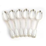 A set of six George V King's pattern dessert spoons by Robinson & Co Ltd, London 1911, 14ozt