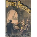'Ombres Parisiennes' original French poster c1905 for the 'Shadow Theatre', framed and glazed
