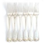 A lot of six Victorian King's pattern dessert forks, five by Chawner & Co, London 1881, 12.1ozt