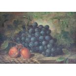 J. Bunker. Still Life of Grapes and Plums, oil on canvas, signed lower right, 23x33cm Provenance: