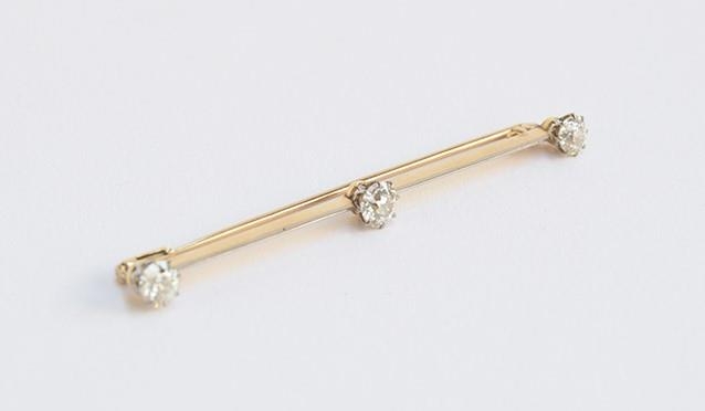 An early 20th century gold and old brilliant cut diamond set knife edge bar brooch, tests as at - Image 4 of 4