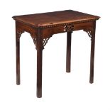 A George III mahogany side table, late 18th century, 77.5cm wide, 48.5cm deep, 76cm high