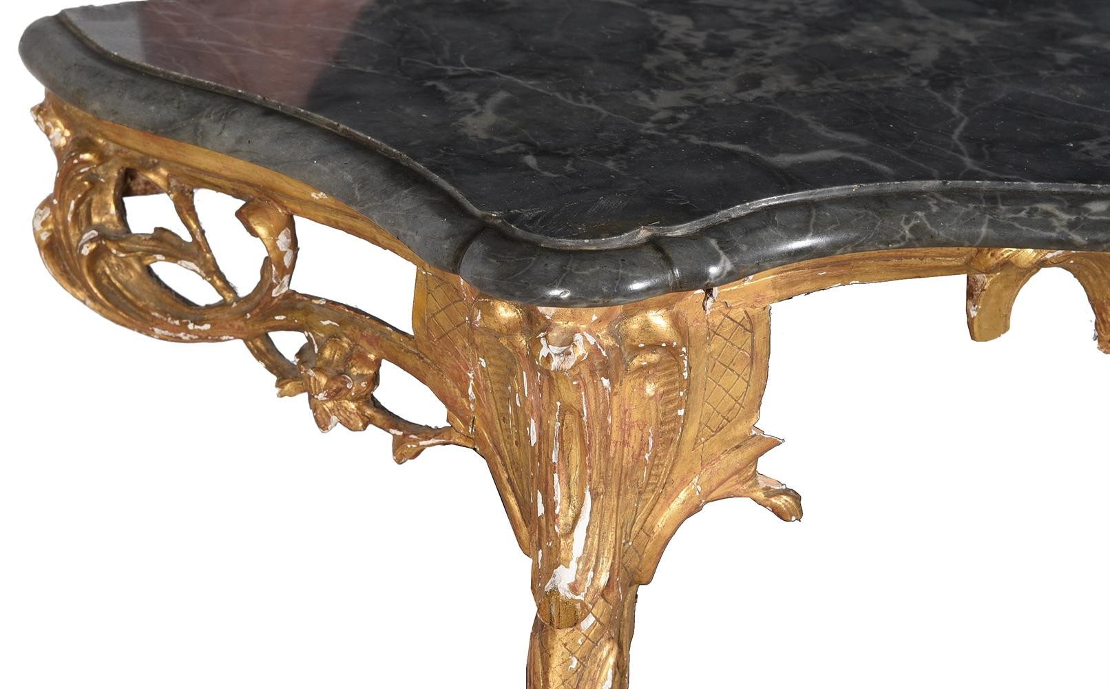A mid 18th century giltwood and marble topped console table, 80cm high, 66cm wide, 34cm deep - Image 3 of 4