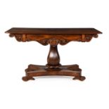 A William IV rosewood library table, circa 1835, 73cm high, 133cm wide, 67cm deep Provenance: