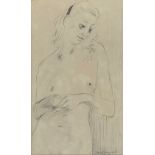 Ernest Greenwood RA RCA (1913 - 2009), a study of a nude, pencil on paper, signed and dated 1950,